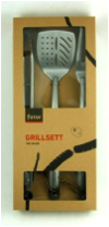 Grillsett 3-delers inkl. klype m/lås